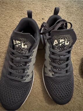 APL TechLoom Knit Sneakers - Black & Gray Unisex- M:7 W:8.5